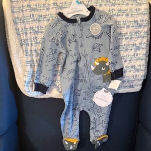 Blue Dinosaur Print Kids One Piece -3/6 mo